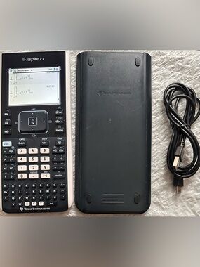 Texas Instruments TI-nspire CX Graphing Black Calculator Cover Charger